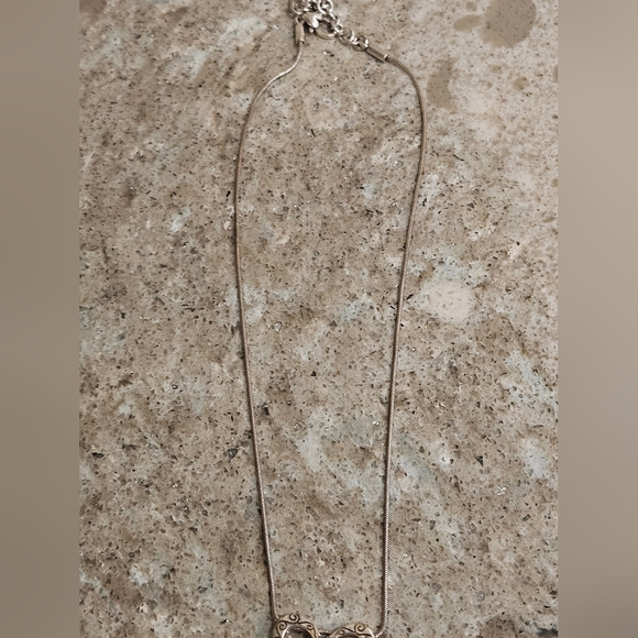 Brighton Fall in Love Heart Pave Crystal Necklace w / Scroll work - Picture 4 of 7